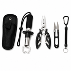 Kit Multifuncional De Pesca Com Alicate E Tesoura 5 Peças