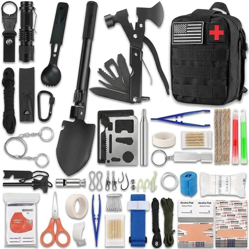 Kit De Sobrevivência 29 Em 1 Para Camping Trilha E Aventuras
