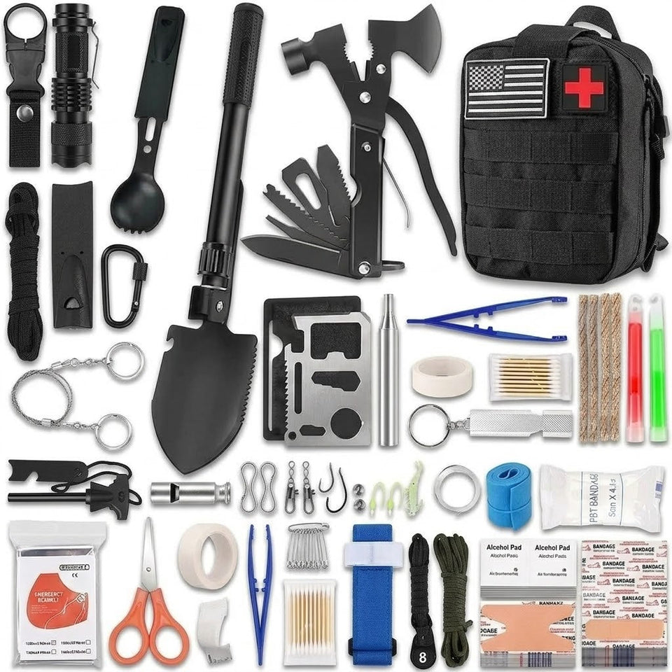 Kit De Sobrevivência 29 Em 1 Para Camping Trilha E Aventuras