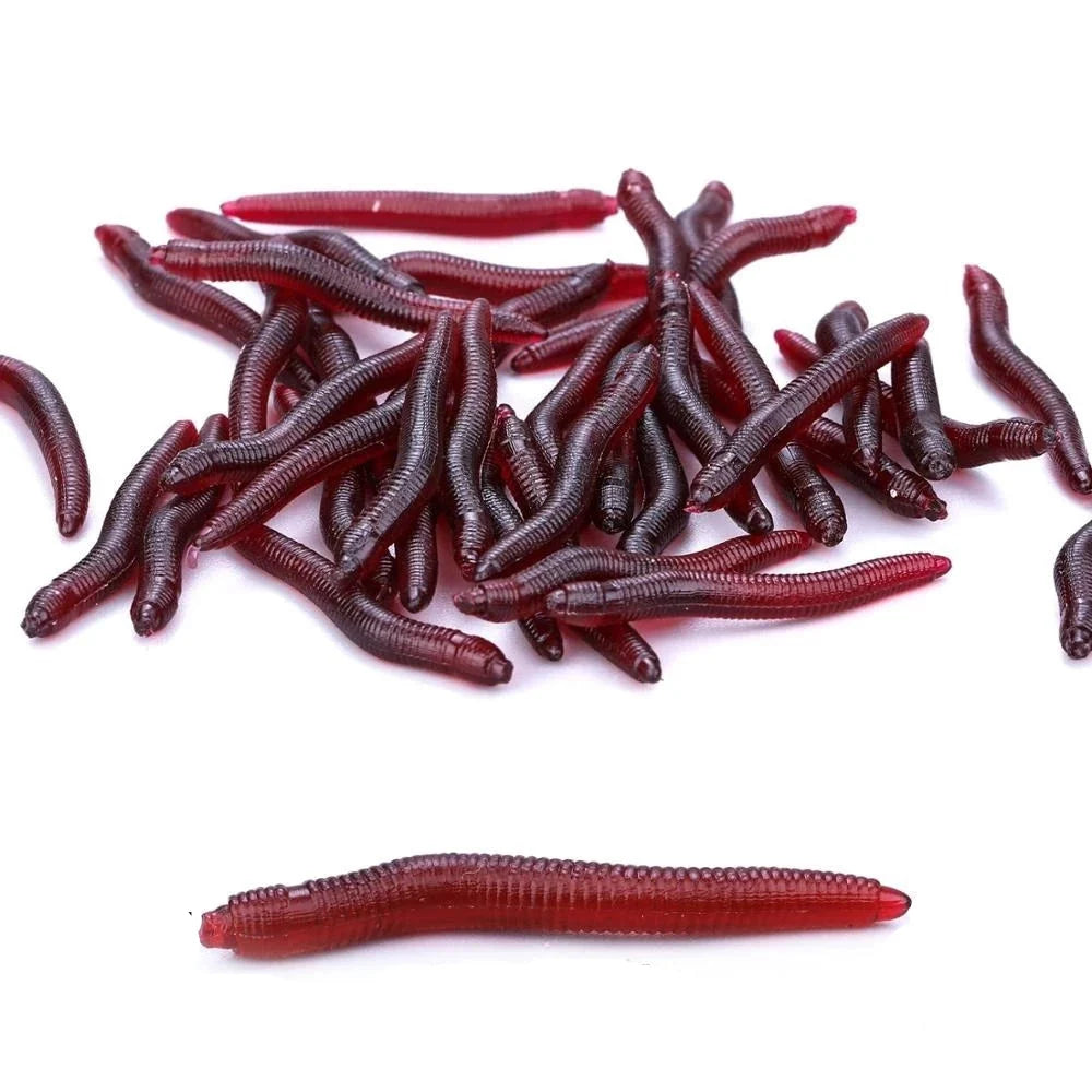 Kit Isca Macia de Pesca Minhoca 4cm 200 Peças Realista