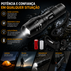 Lanterna Tática Militar X900 Recarregável Com Zoom E Sinalizador