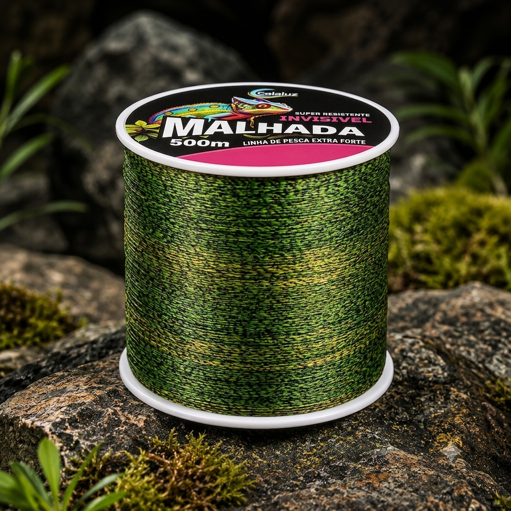 Linha De Pesca Resistente Camuflada 500 Metros Em Nylon Para Água Doce E Salgada