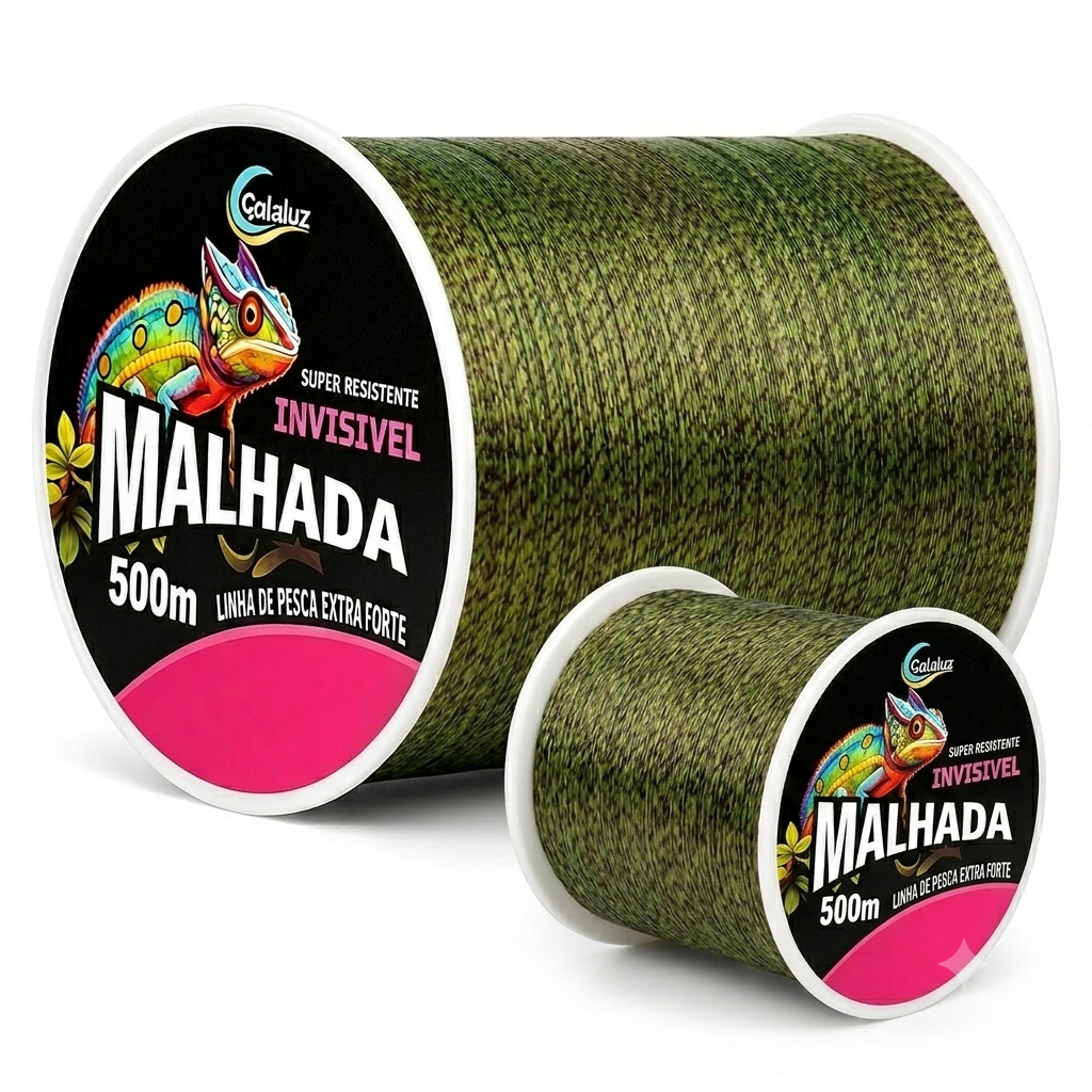 Linha De Pesca Resistente Camuflada 500 Metros Em Nylon Para Água Doce E Salgada