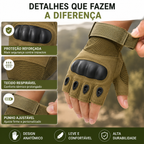 Par De Luvas Táticas Meio Dedo Com Grip Para Pesca, Trilha e Atividades ao ar livre