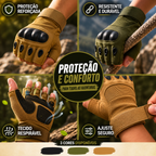 Par De Luvas Táticas Meio Dedo Com Grip Para Pesca, Trilha e Atividades ao ar livre
