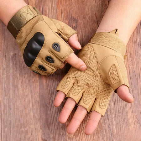 Par De Luvas Táticas Meio Dedo Com Grip Para Pesca, Trilha e Atividades ao ar livre