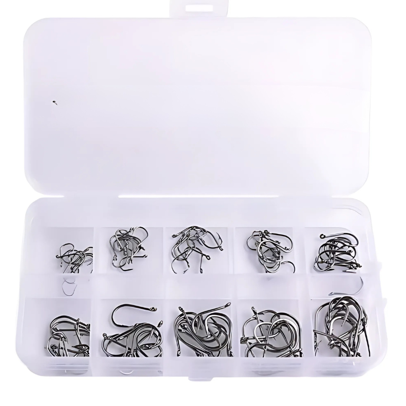 Kit de Ganchos Farpados para Pesca em Água Doce e Salgada