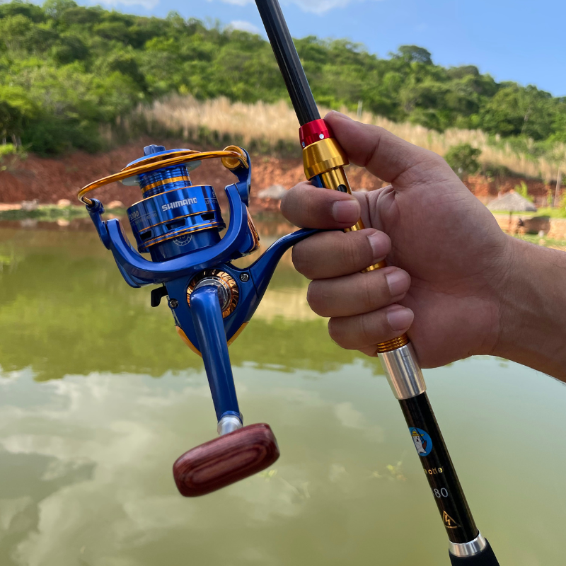Molinete Shimano AzureSteel Drag de Até 10kg Com 13 Rolamento De Esferas Resistentes À Corrosão E Blindados + Óculos De Sol Polarizado Grátis