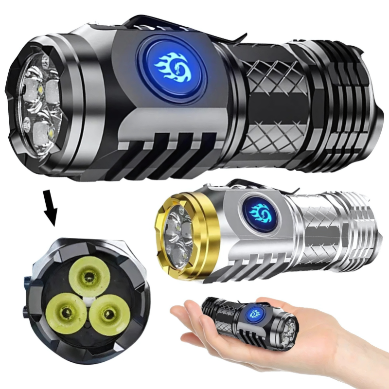 Lanterna Recarregável Impermeável 20W LED Tipo-C