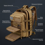 Mochila Tática Camping Militar 50 Litros Impermeável Reforçada