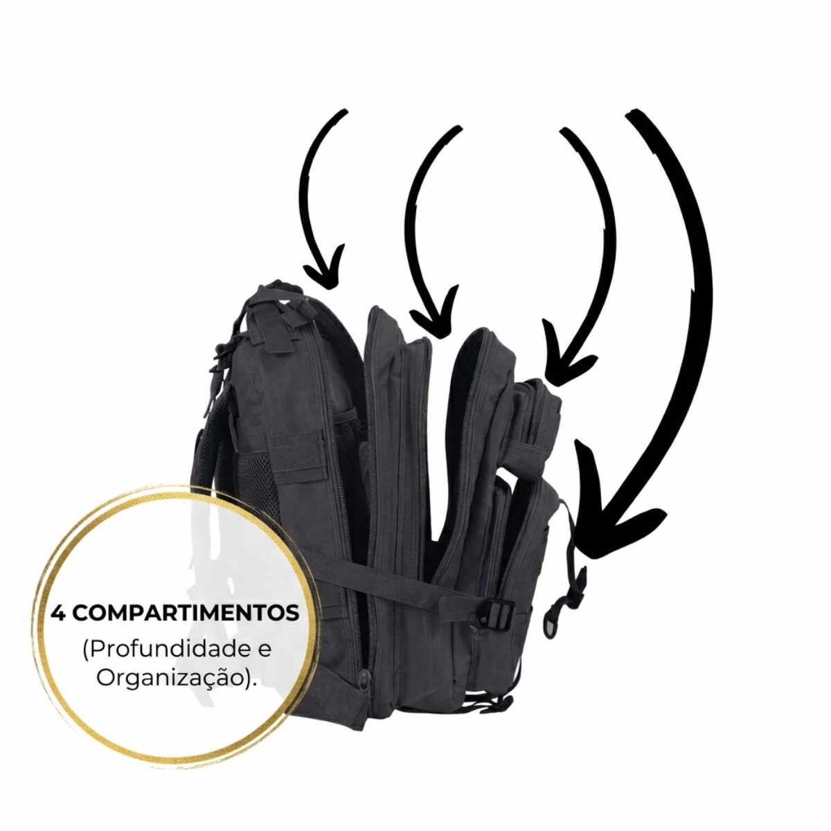 Mochila Militar Impermeável Robusta Camping, Pesca, Aventura 30 Litros