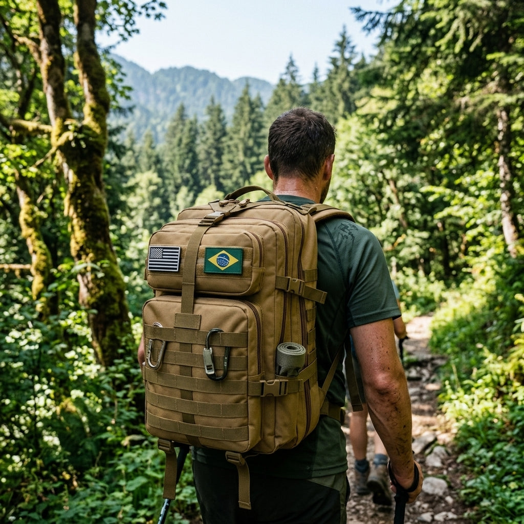 Mochila Tática Camping Militar 50 Litros Impermeável Reforçada