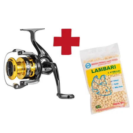 Molinete Marine Sports Elite Gold FD Com 3 Rolamentos E Drag De 8Kg Para Pesca
