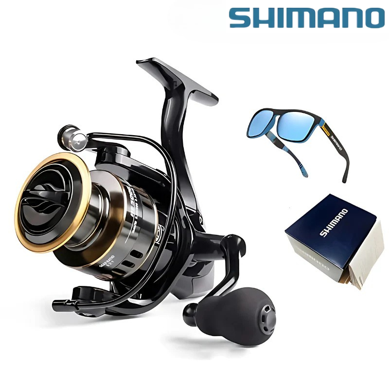 Molinete Shimano Drag de Até 15kg Com 19 Rolamentos Sistema de Rotação Super Suave + Com Óculos De Sol Polarizado Grátis