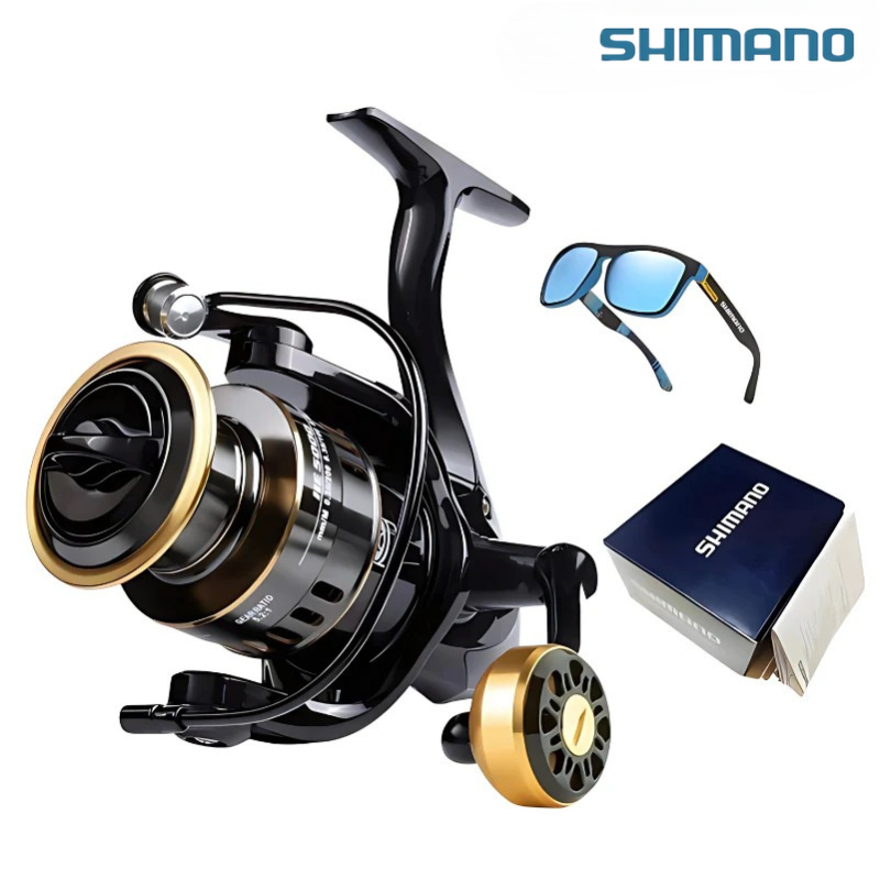 Molinete Shimano Drag de Até 15kg Com 19 Rolamentos Sistema de Rotação Super Suave + Óculos De Sol Polarizado Grátis