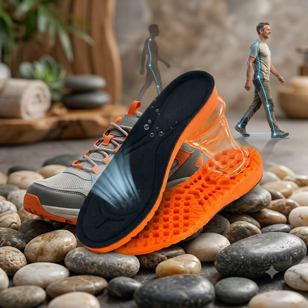 Palmilha Em Gel PU Ortopédica Anatômica 3cm Para Botas, Coturnos E Calçados De Segurança