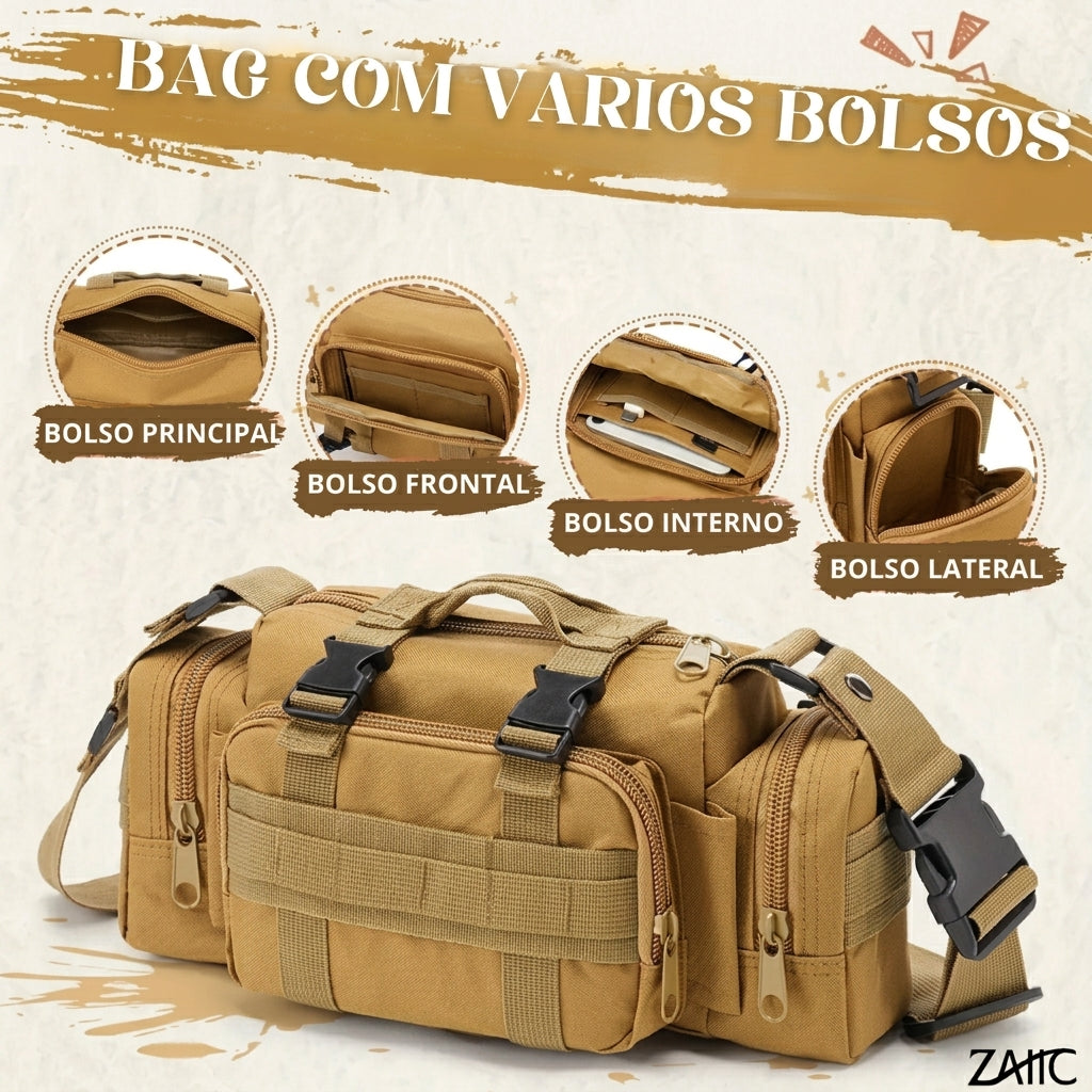 Bolsa Transversal Tática Militar Oxford 600D – Pochete de Ombro Shoulder Bag