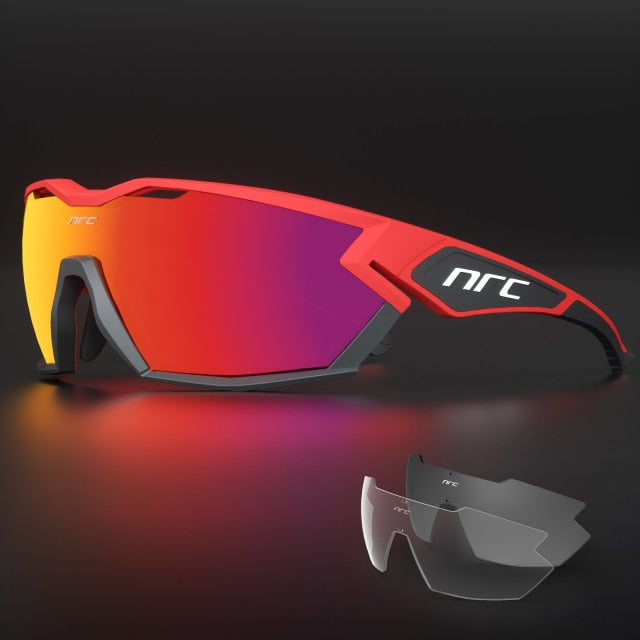 Cópia de Óculos de Ciclismo Italiano NRC TR90 com 3 lentes – Proteção UV400+