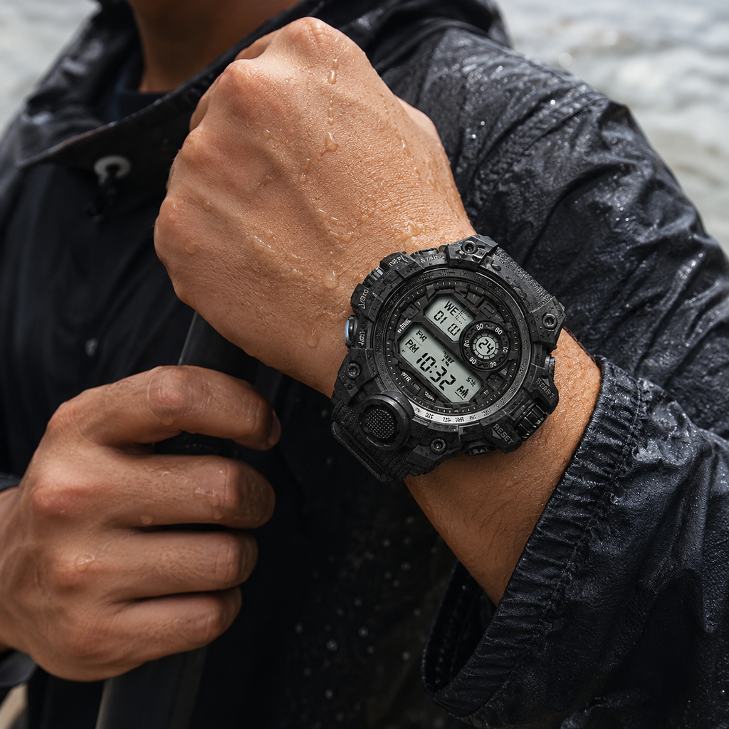 Relógio Masculino Sport Shock Digital À Prova D'Água Com Alarme E Calendário