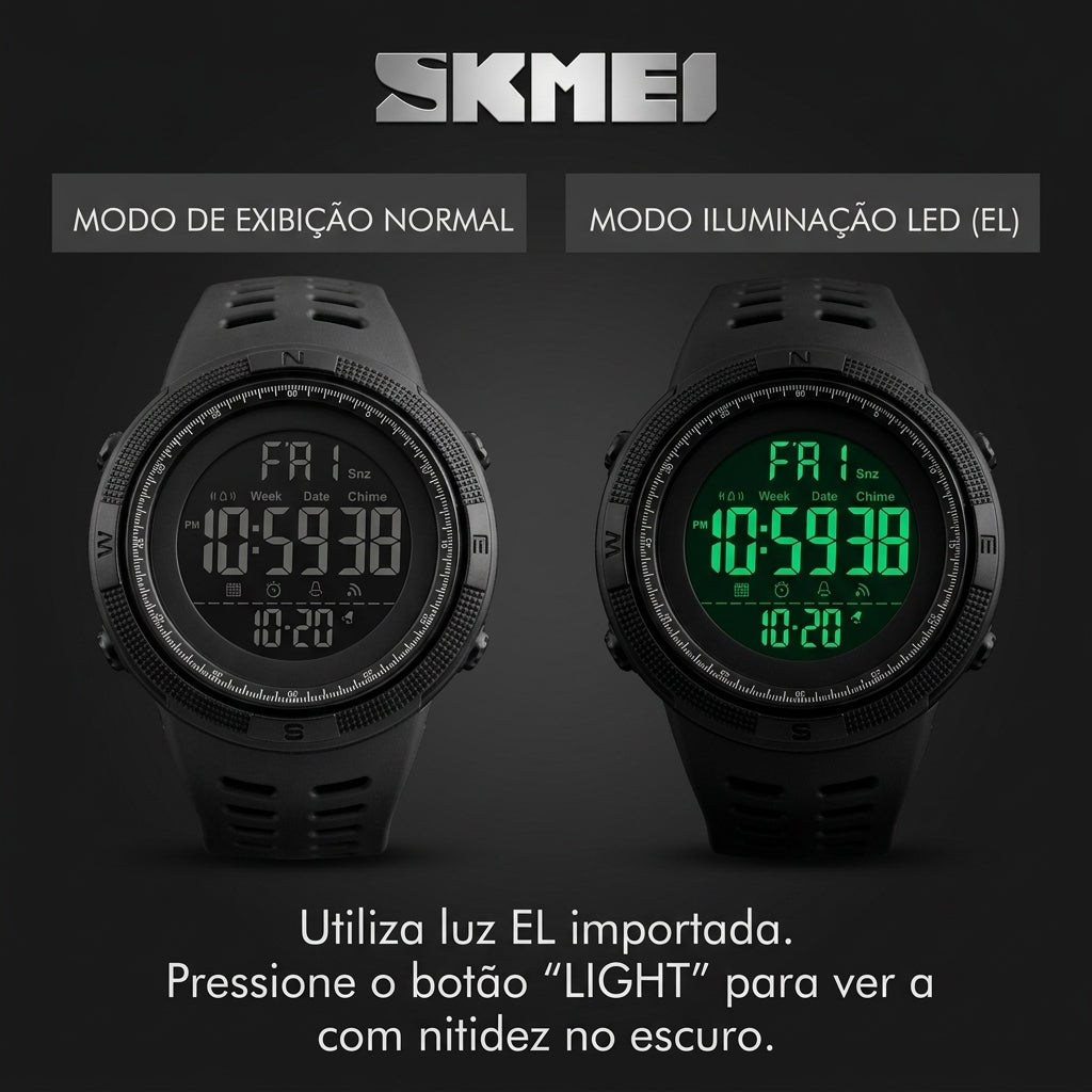 Relógio Militar Masculino Digital Skmei 1251 – À Prova D'água 5 ATM Esportivo