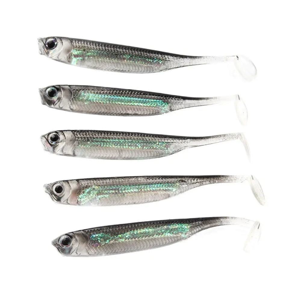 Isca Macia de Pesca com Lantejoulas Arco-Íris - 5 Peças