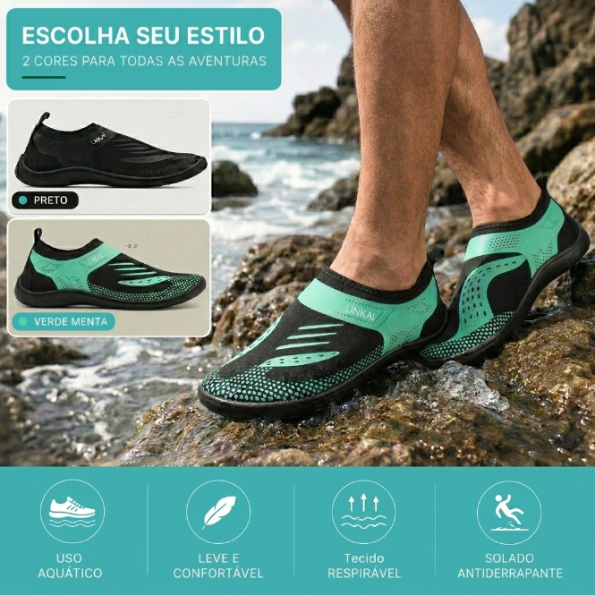 Sapatilha Aquática De Neoprene Antiderrapante Unissex Para Praia Pesca E Trilha