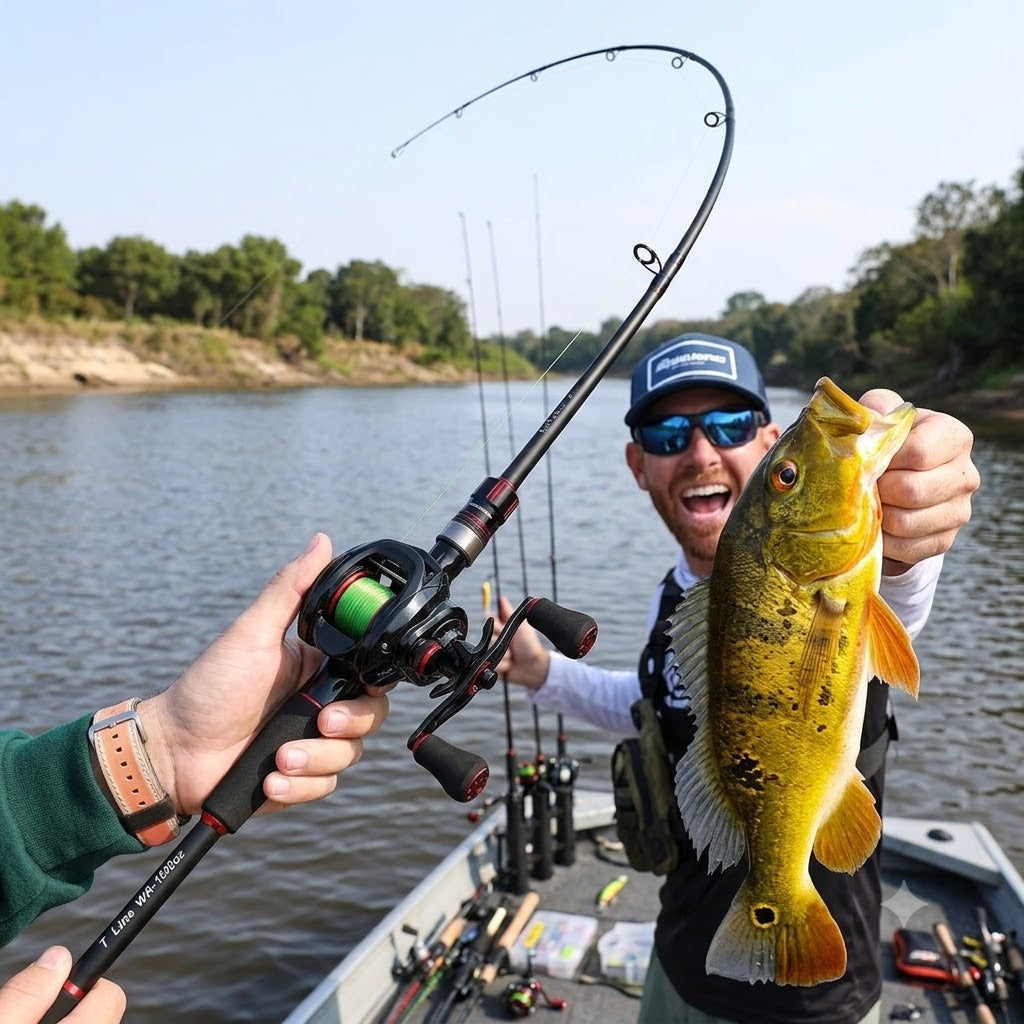 Vara De Pesca Carbono 4 Partes Para Molinete E Carretilha Sougayilang