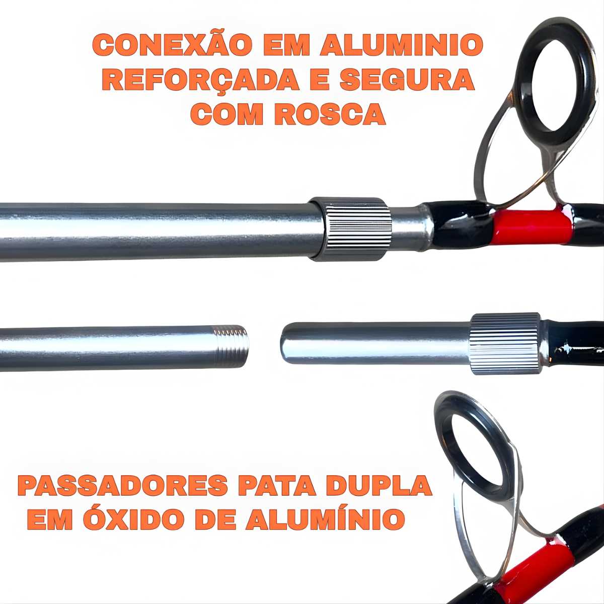 Vara De Pesca Profissional Para Pescaria Pesada 40-80lb - Maciça - 2 Partes Peixe Grande
