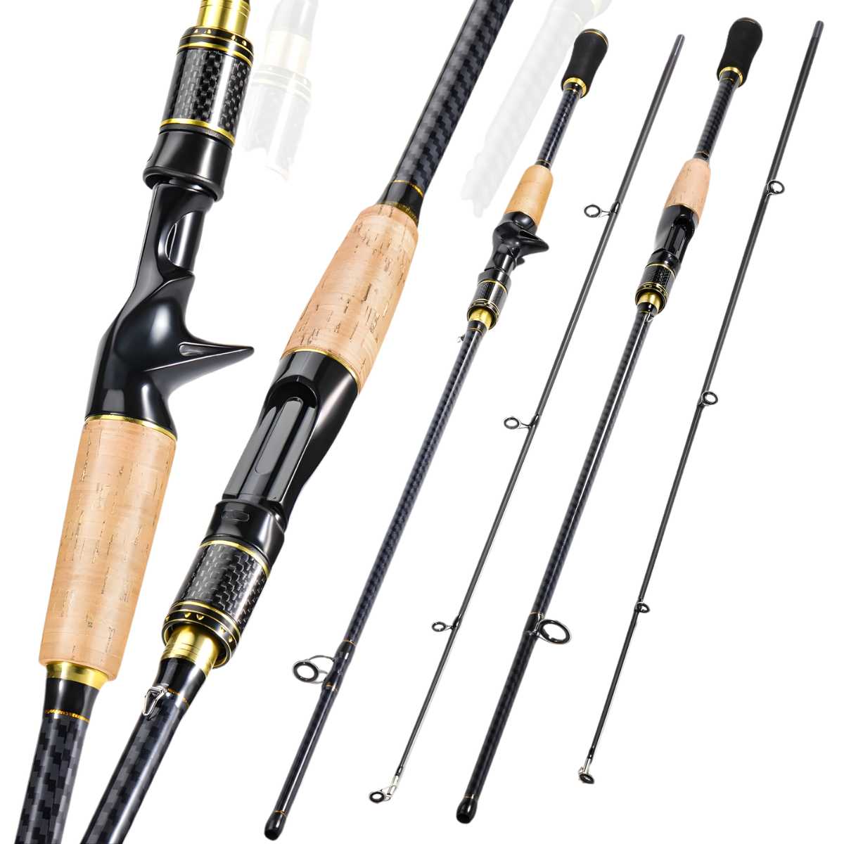 Vara De Pesca Profissional Fibra De Carbono 2 Seções