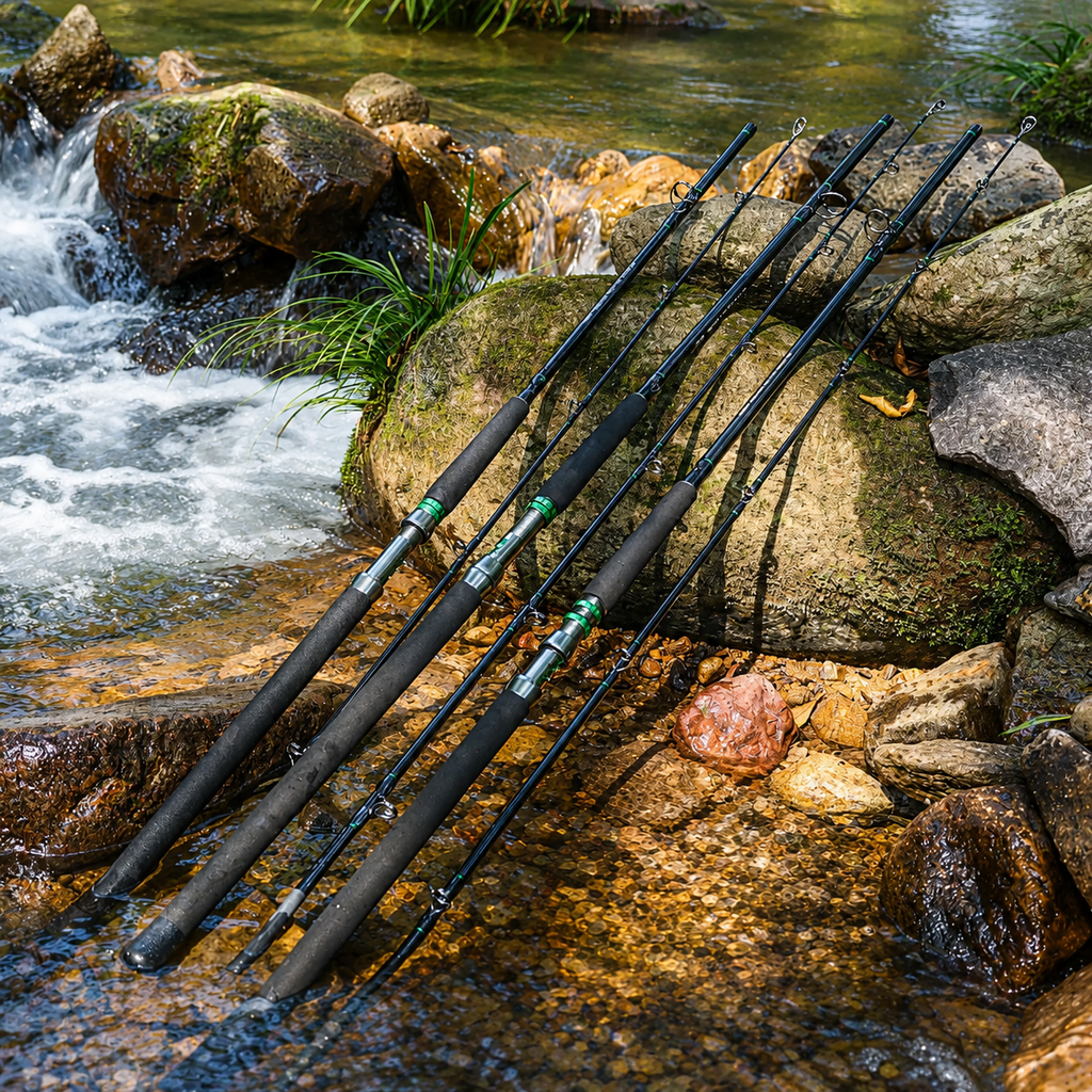 Vara de Pesca Sougayilang 2,18m em Carbono – 2 Partes Para Molinete E Carretilha