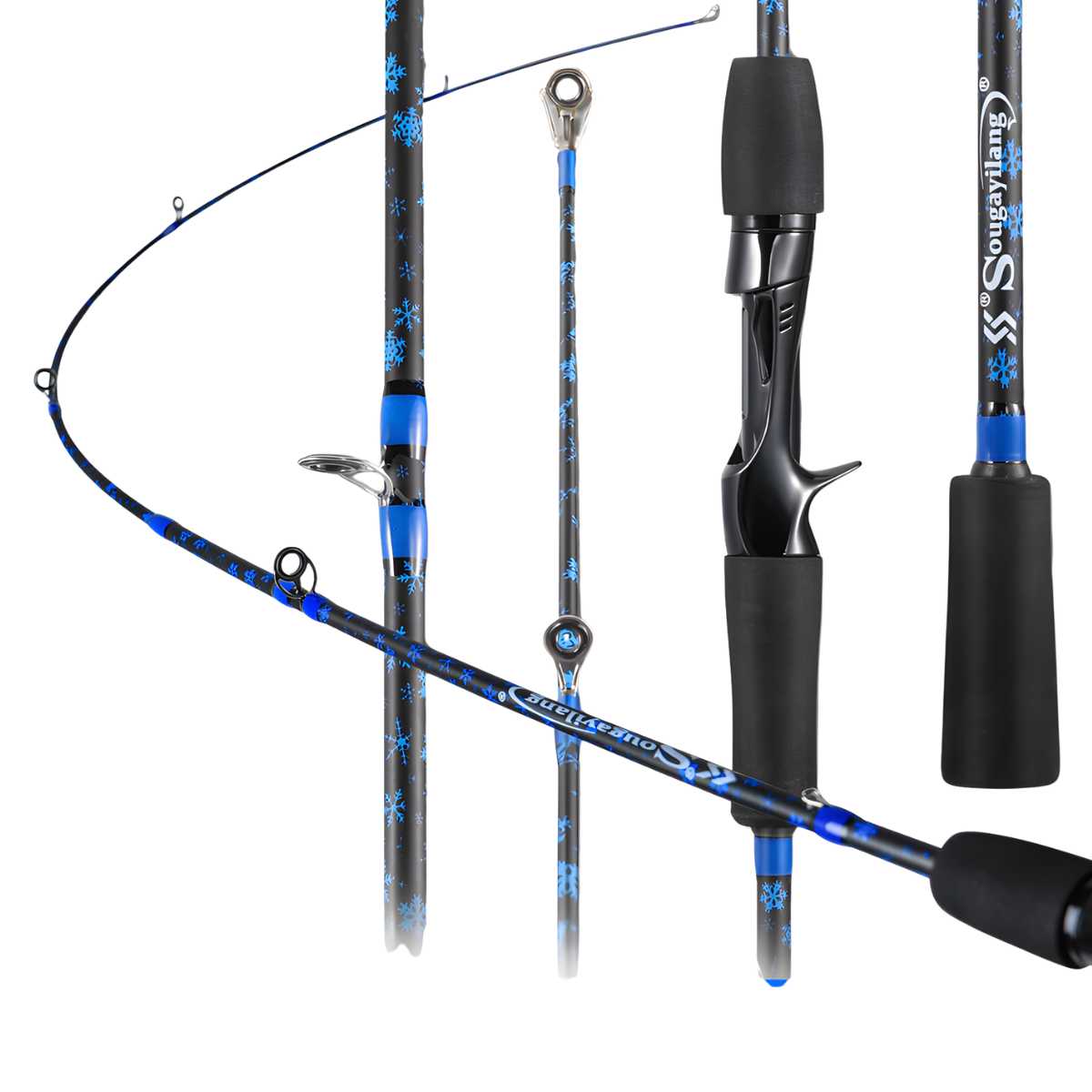 Vara De Pesca Profissional Kingpesque Em 2 Partes Fibra De Carbono Sólido 1.68m A 1.8m