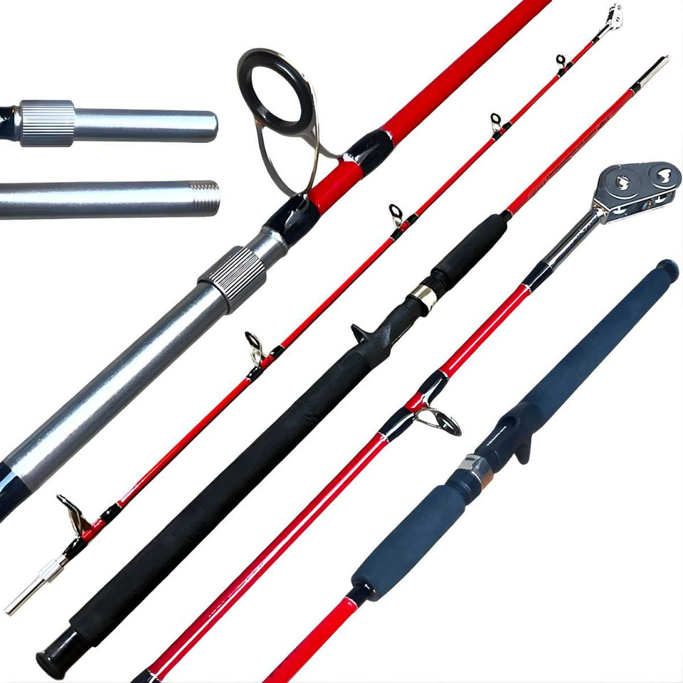Vara De Pesca Profissional Para Pescaria Pesada 40-80lb - Maciça - 2 Partes Peixe Grande