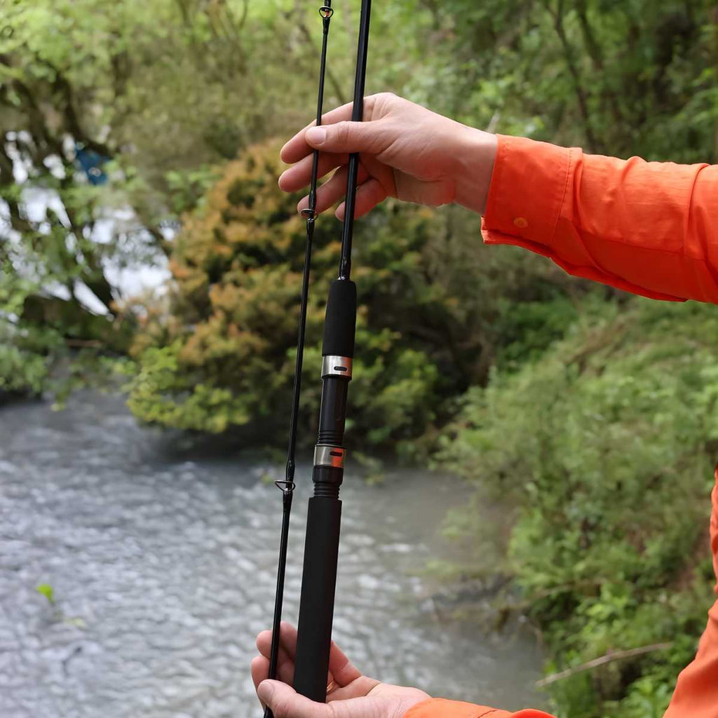 Vara De Pesca Fibra De Vidro Maciça Para Molinete Em 2 Partes Com 1,50m 20lb