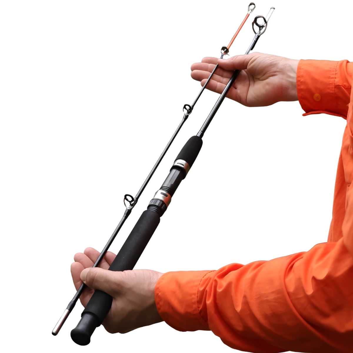 Vara De Pesca Fibra De Vidro Maciça Para Molinete Em 2 Partes Com 1,50m 20lb